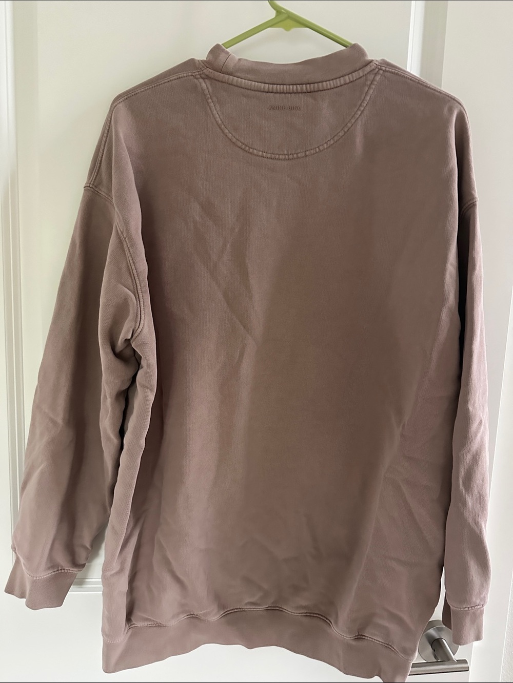 ANINE BING Men's Mauve Crewneck with White BING Applique - Picture 5 of 5